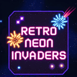 Retro Neon Invaders